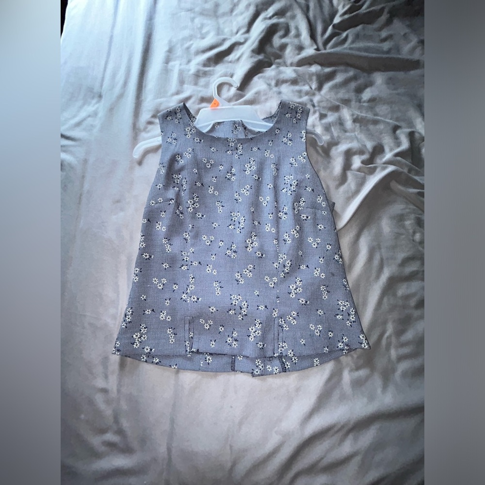 Kid's Plaid Floral Formal Dress
